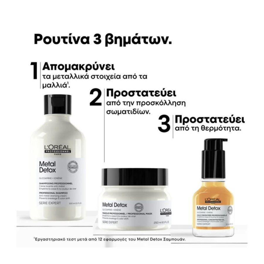 L'Oreal Professionnel Metal Detox Set (Shampoo 300ml - Mask 250ml - Oil 50ml)