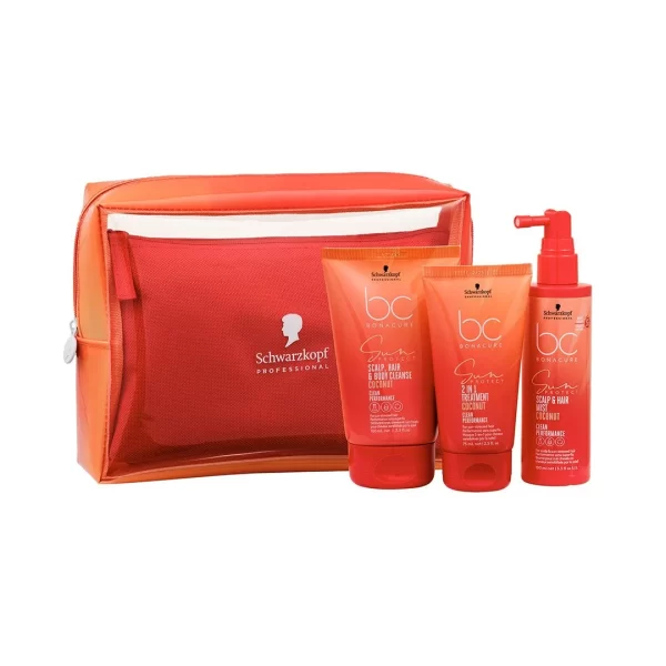Schwarzkopf Professional BC Sun Protect Pouch 2026 Scalp & Hair Mist 100ml  Scalp Hair & Body Cleanse 100ml 2 in 1 Treatment 75ml