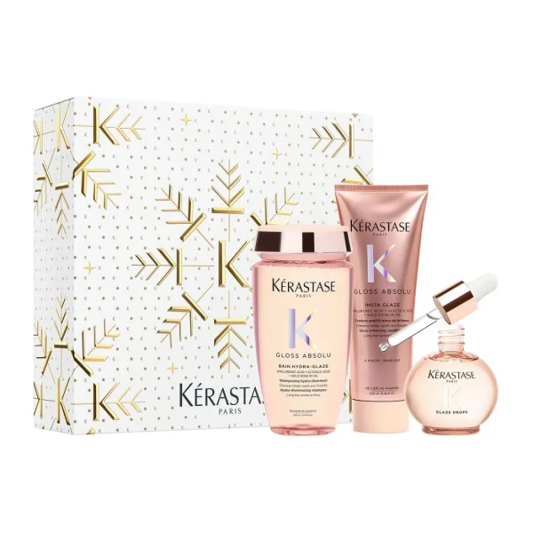 Kerastase Gloss Absolu Holiday Set (Bain Hydra Glaze 250ml, Fondant Insta Glaze 250ml, Glaze Drops 45ml)